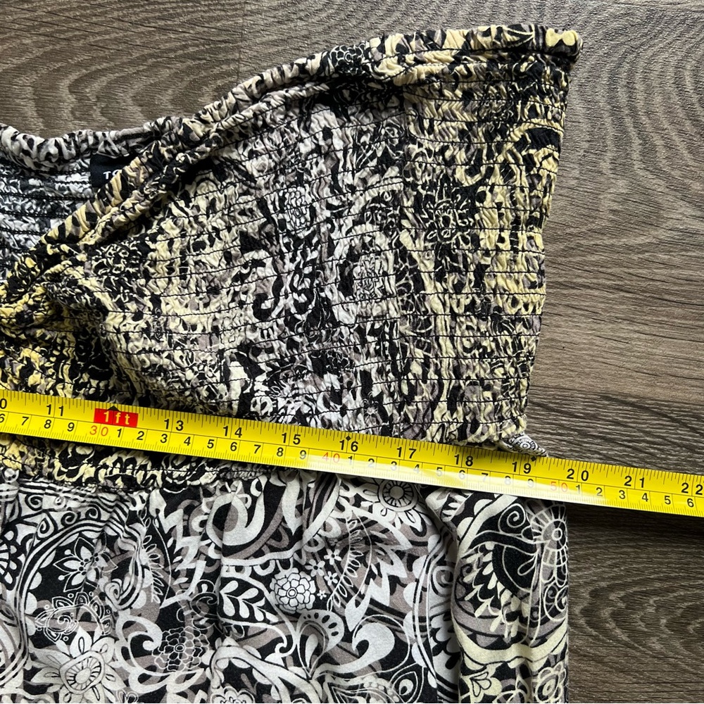 Torrid Black Yellow Paisley Smocked Front Strapless Maxi Dress Women's size 4x - Picture 10 of 11